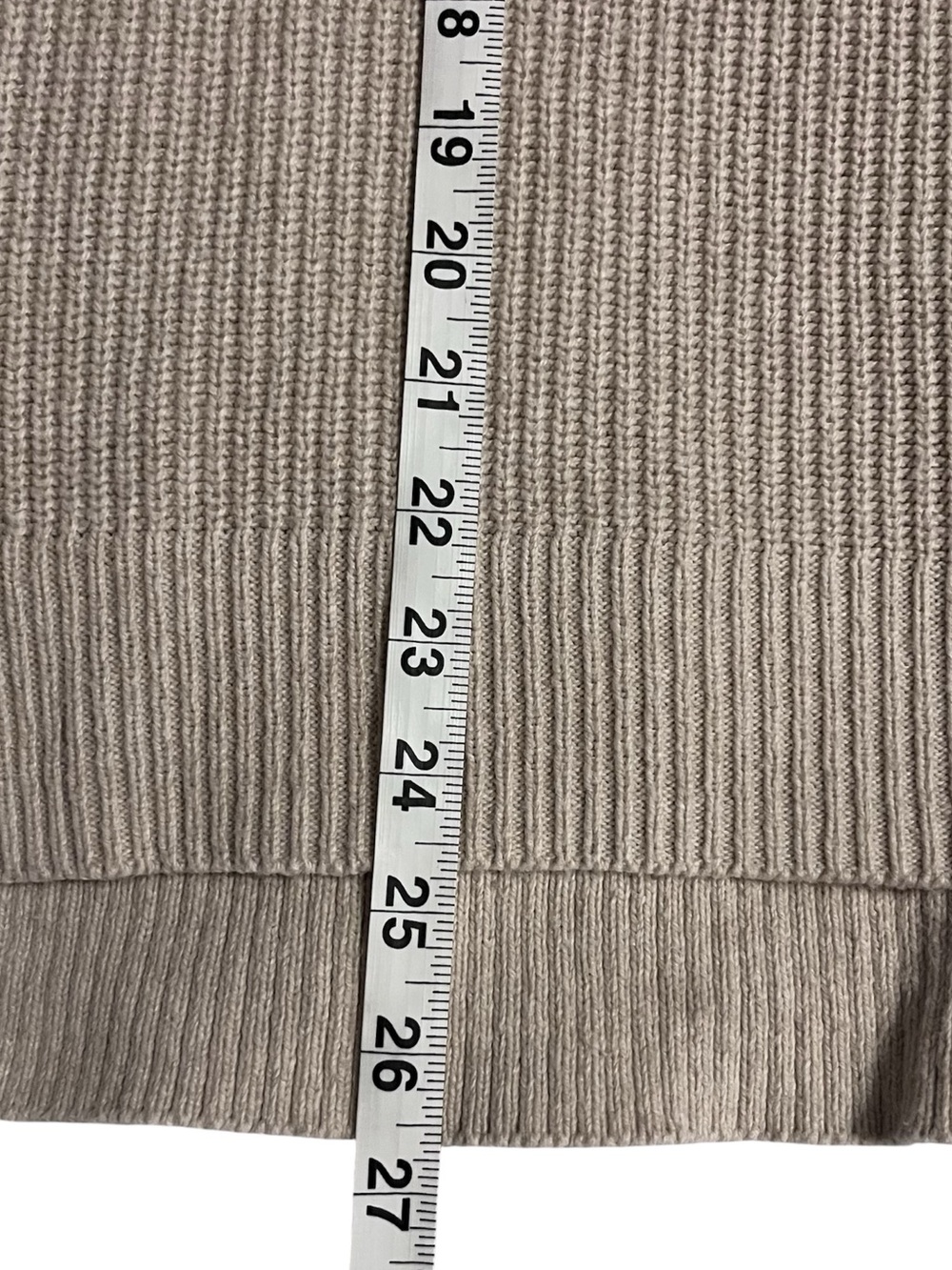 Madewell Neutral Beige Ribbed Thompson Pocket Crew Neck Sweater Minimalist - Picture 8 of 10